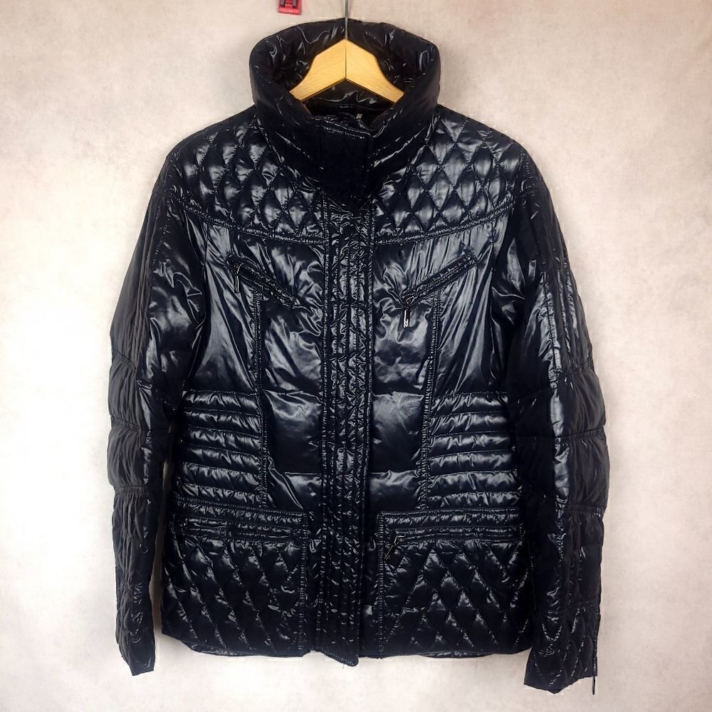 Moncler Ladies Magritte Black Diamond Quilted Down Puffer Jacket size 3 M/L